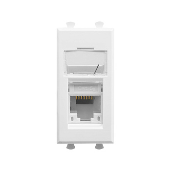 DKC Компьютерная розетка RJ-45 модульная, кат.5е, "Avanti", "Белое облако", 1 модуль