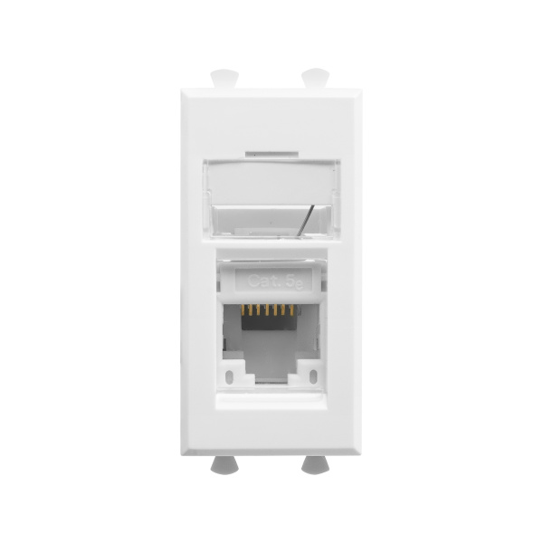 DKC Компьютерная розетка RJ-45 модульная, кат.5е, "Avanti", "Белое облако", 1 модуль