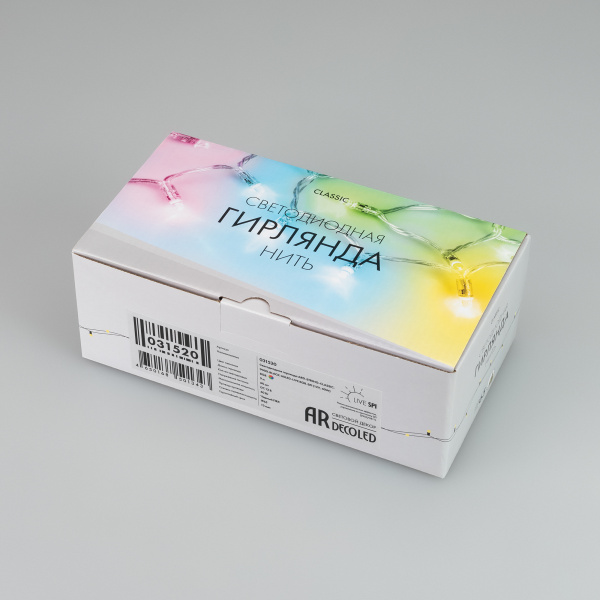 Купить Arlight Светодиодная гирлянда ARD-STRING-CLASSIC-9000-BLACK-60LED-LIVE RGB-SPI (12V, 40W) (Ardecoled, IP65) 031520