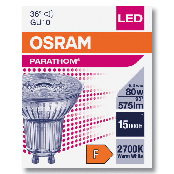 Купить Osram PARATHOM Spot PAR16 GL 80 non-dim 6,9W/827 GU10 4058075608894