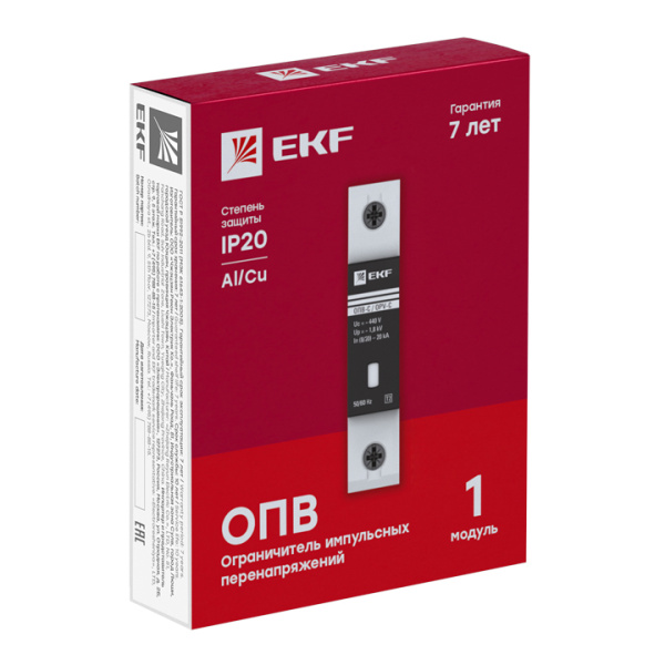 Купить EKF PROxima Ограничитель импульсных напряжений ОПВ-C/1P In 20кА 400В с сигн.