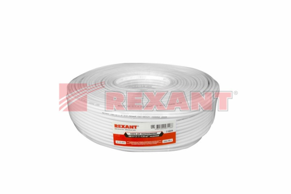 Купить Кабель для видеонаблюдения KBK-B-2x0,50мм², 200м., белый Rexant 01-4012