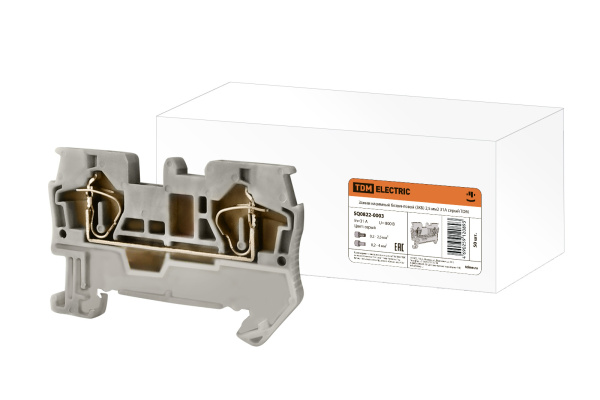 TDM Зажим клеммный безвинтовой (ЗКБ) 2,5 мм2 31А серый SQ0822-0003
