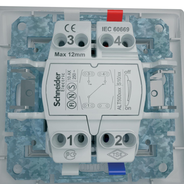 SE Sedna Алюминий Переключатель 1-клавишный 10А (сх.6) SDN0400160