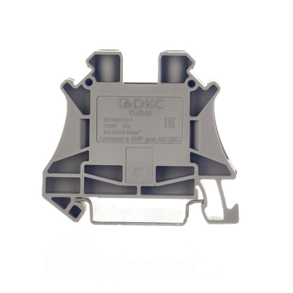 Купить DKC Nuputuk Клемма проходная, винтовой зажим, 2 точки подключения, 10 кв.мм, серая