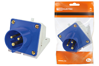 TDM Вилка 523 стационарная 2Р+РЕ 32А 220В IP44 SQ0605-0014