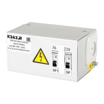 КЭАЗ Ящик с понижающим трансформатором ЯТП-0,25-220 У3 (220/12)