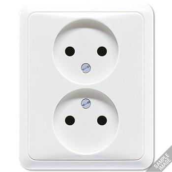 JUNG Розетка сдвоенная 16A 250V~ без заземления слоновая кость 5010U