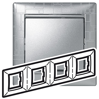 Legrand Valena Алюминий модерн Рамка 4-ая гориз 770344