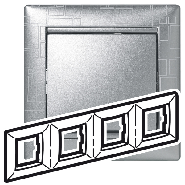 Legrand Valena Алюминий модерн Рамка 4-ая гориз 770344