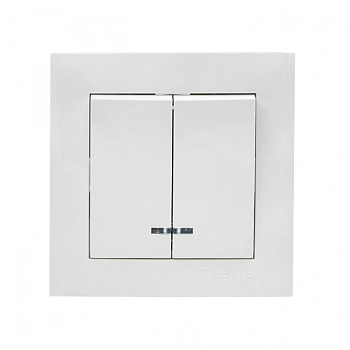 EKF PROxima Валенсия выключатель 2-кл. 10А белый с индикатором