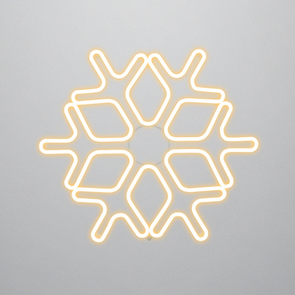 NEON-NIGHT Фигура «Снежинка» из гибкого неона, 60х60 см, цвет свечения теплый белый 501-326