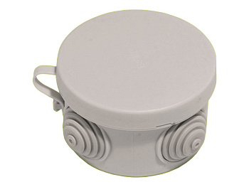 Hegel Коробка разветвительная д/откр монтажа с 4 мембранными вводами, внутр разм 65x40 мм, круг, IP55 КР2601