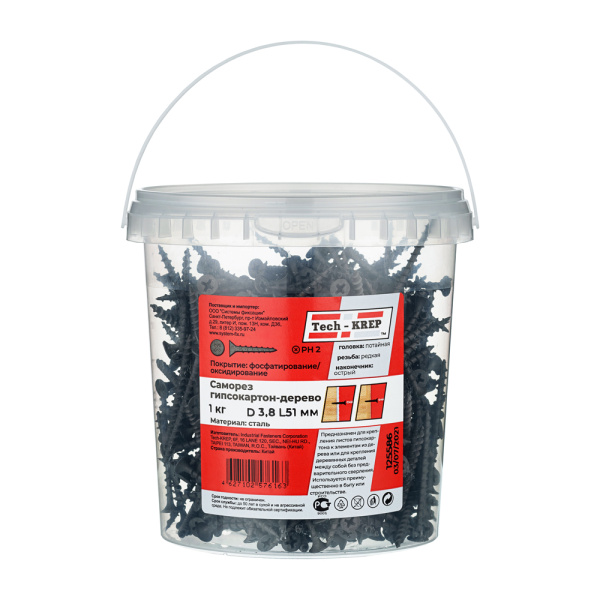 Tech-Krep Саморез 3,5*51 редкая резьба (1кг) 125586