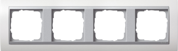 Gira Event Бел.глянц./Алюминий Рамка 4-ая 0214806
