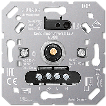 JUNG Роторный диммер универсальный LED 1731DD