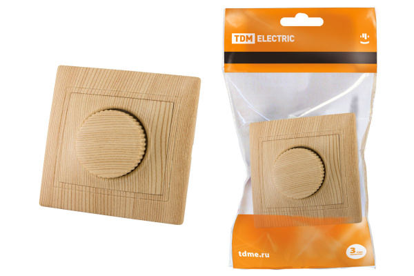 TDM Светорегулятор поворотный RL 600 Вт "ЭКО" (сосна) "Таймыр" SQ1814-0224