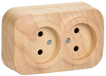 IEK GLORY РС22-2-ХС Розет. 2-ая без з/к о/у 10А GLORY сосна