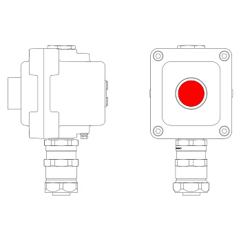 DKC Взрывонепроницаемый пост управления из алюминия LCSD-01-B-MB-P1R(11)x1-PBMB-KAEPM2MHK-20 / 1Ex d IIB T5 Gb / Ex tb IIIC T95°С Db IP66