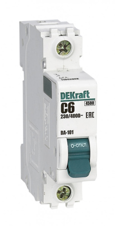 DEKraft Автоматический выключатель 1Р 6А х-ка C ВА-101 4,5кА 11052DEK
