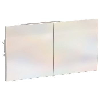 Systeme Electric AtlasDesign Жемчуг Розетка с/з двойная, со шторками, с крышкой, 16А, в сборе