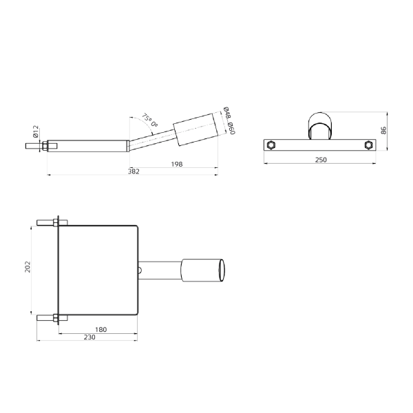 Купить Gauss Кронштейн для уличных светильников на столб 430х260х130 D60мм 903265403