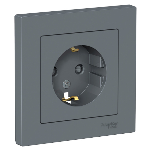 Systeme Electric AtlasDesign Грифель Розетка с/з со шторками, 16А, в сборе