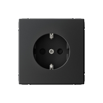 Systeme Electric ArtGallery Карбон Розетка с заземлением со шторками, 16А, механизм