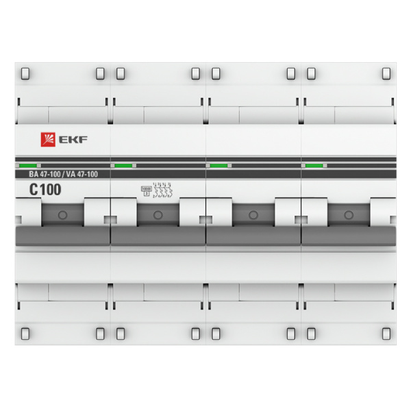 Купить EKF PROxima ВА 47-100 Автоматический выключатель (С) 4P 100А 10kA mcb47100-4-100C-pro