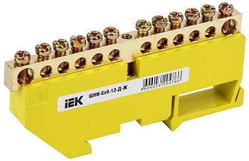 IEK Шина PE земля на DIN-изол ШНИ-6х9-12-Д-Ж