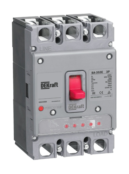 Dekraft Силовой авт. выкл. с электрон. расц. 3P 32А 70кА ВА-353E