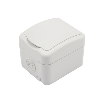 Kranz Розетка одноместная Mini OG IP54, с заземлением, о/у, белая KR-78-0604