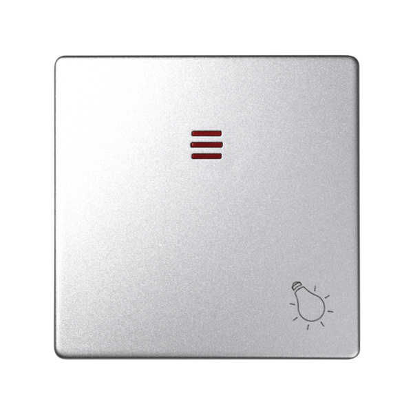 Simon 82 Detail Алюминий Накладка с пиктограммой "лампа" для 1-клав. мех. с подсветкой 82016-93