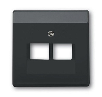 ABB BJE Solo/Future Черный Антрацит Накладка 2-ой ТЛФ и комп розетки наклонной (мех214/15/17) 2CKA001710A3615