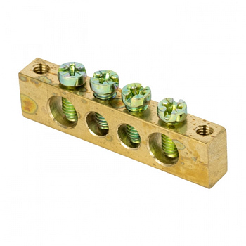 EKF PROxima Шина PEN "ноль-земля" (6х9мм) 4 отверстия латунь крепеж по краям