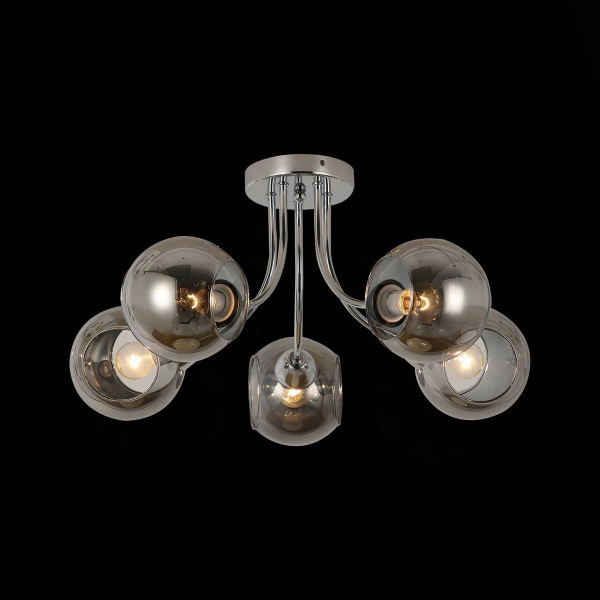 Купить Evoluce SLE102102-05 Светильник потолочный Хром/Дымчатый E14 5*40W