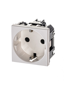 ABB NIE Zenit Бел Розетка с/з с защитными шторками, винт. зажим, 2 мод 2CLA228800N1101