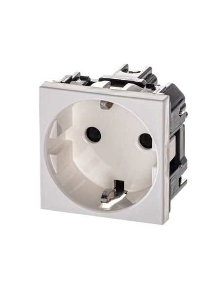 ABB NIE Zenit Бел Розетка с/з с защитными шторками, винт. зажим, 2 мод 2CLA228800N1101