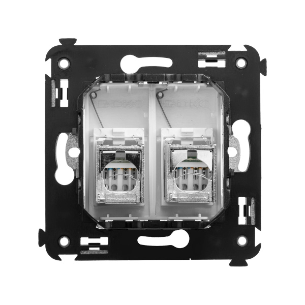 Купить DKC Компьютерная розетка RJ-45 в стену, кат.6 двойная экранированная,"Avanti", "Белое облако"