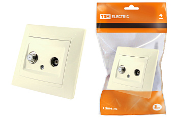 TDM Розетка TV ("мама") + SAT (F-разъем) 0-2400МГц сл. кость "Лама" SQ1815-0120