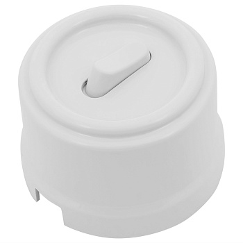 BIRONI Лизетта Пластик Белый Выключатель 1-кл (клавишный) B1-220-21