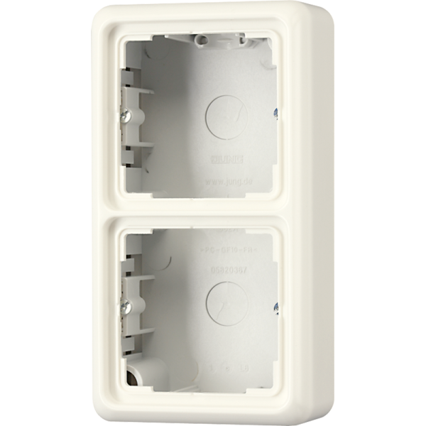 JUNG CD 500/CD plus Бежевая Коробка для накладного монтажа 2-ая с рамкой CD582AW