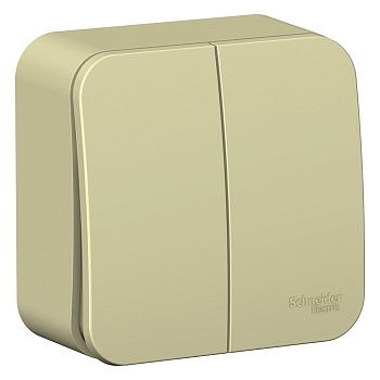 Systeme Electric Blanca наруж Беж Выключатель 2-клавишный (cх.5) изолир. пластина 10А, 250B