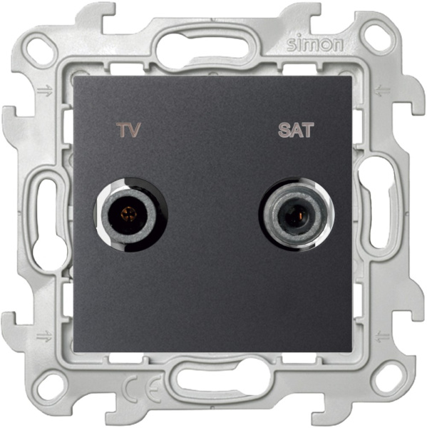 Купить Simon 24 Графит Розетка TV-SAT оконечная 2410486-038
