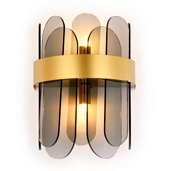 Ambrella Настенный светильник с хрусталем TR5348/2 GD/SM золото/дымчатый G9/2 max 40W 270*200*140