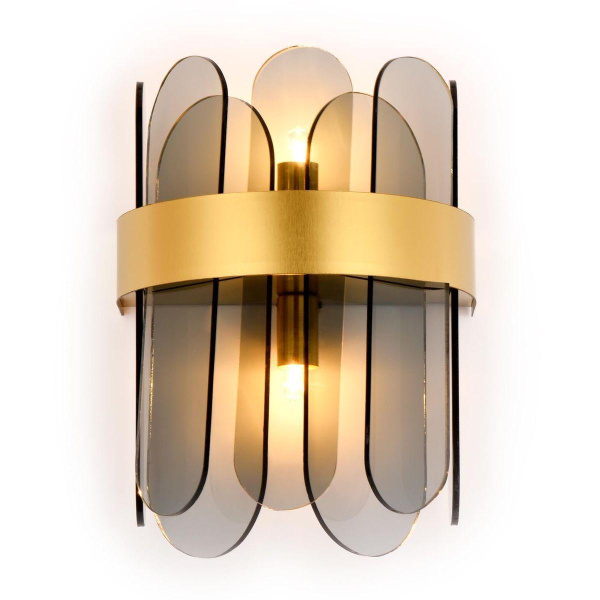 Ambrella Настенный светильник с хрусталем TR5348/2 GD/SM золото/дымчатый G9/2 max 40W 270*200*140