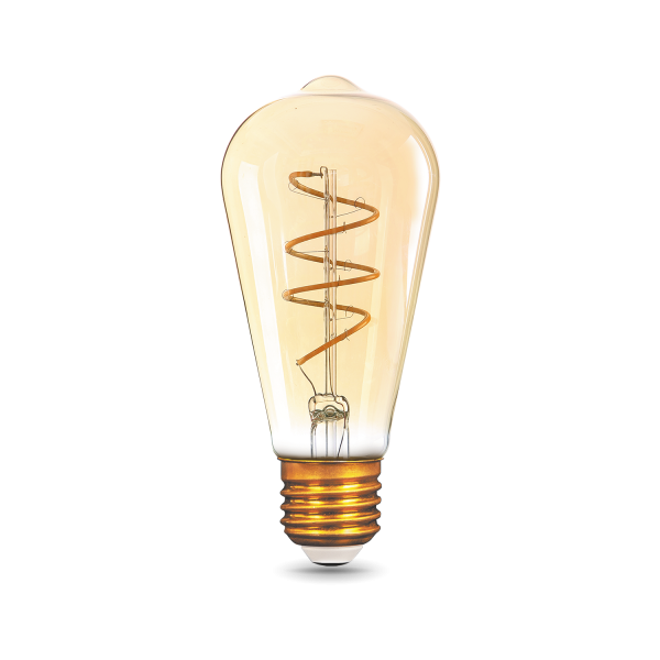 Купить Gauss Лампа Filament ST64 6W 360lm 2400К Е27 golden flexible LED 157802006