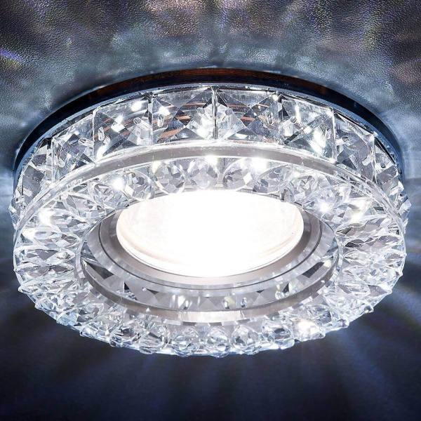 Купить Ambrella Встраиваемый точечный светильник со светодиодной лентой S241 CH хром/прозрачный хрусталь/MR16+3W(LED WHITE)