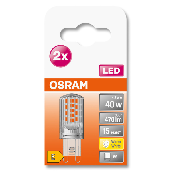 Купить Osram LEDPIN40 CL 3,8W/827 230V G9 10X2 4058075449893