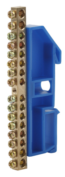 ЭРА NO-222-49 Синий Шина N "ноль" на DIN-изол ШНИ-6х9-16-Д